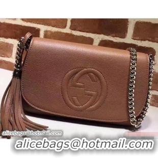 Fashion Gucci Soho Leather Shoulde Bag 336752 Brown