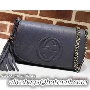 Crafted Gucci Soho Leather Shoulde Bag 336752 Gray