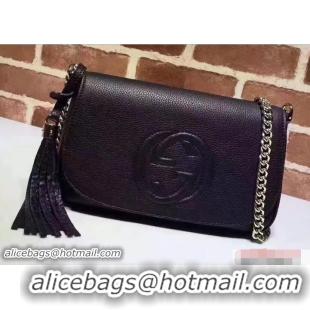 Sophisticated Gucci Soho Leather Shoulde Bag 336752 Black