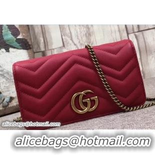 Unique Discount Gucci GG Marmont Leather Mini Bag 488426 Red 2018