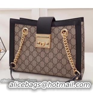 Hot Style Gucci Padlock GG Supreme Canvas Shoulder Small Bag 498156 Black 2018