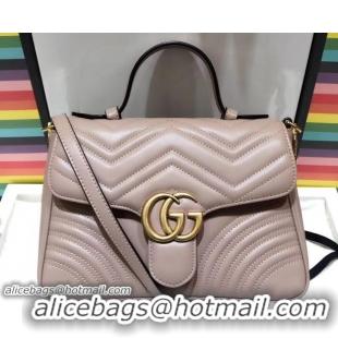 Classic Specials Gucci GG Marmont Matelassé Chevron Small Top Handle Bag 498110 Nude 2018