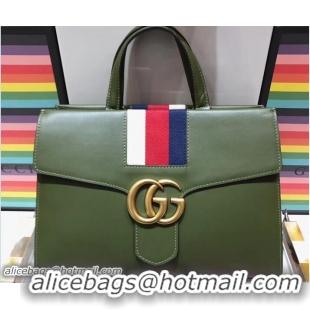 Sumptuous Gucci Web GG Marmont Top Handle Bag 476470 Green 2018