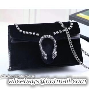 Top Grade Gucci Velvet Crystals Dionysus Chain Super Mini Bag 476432 Black 2018