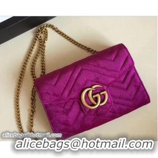 Best Price Gucci Velvet GG Marmont Matelassé Chevron Mini Bag 474575 Purple 2018