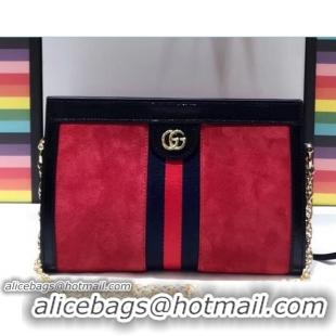 Trendy Design Gucci Structured Shape Ophidia GG Small Shoulder Bag 503877 Suede Red