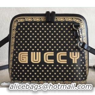 Unique Discount Gucci Guccy Printed Crossbody Bag 501122 Black Spring 2018