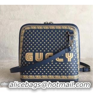 Most Popular Gucci Guccy Printed Crossbody Bag 501122 Blue Spring 2018