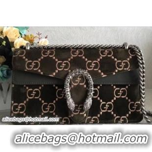 Unique Style Gucci Dionysus GG Velvet Small Shoulder Bag 499623 Dark Olive Green 2018