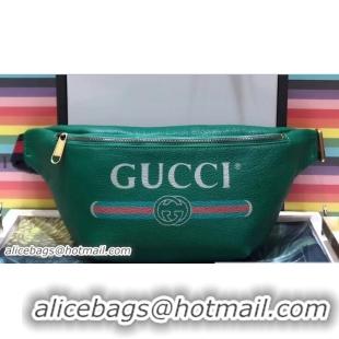 Sophisticated Gucci Print Leather Vintage Logo Belt Bag 493869 Green 2018