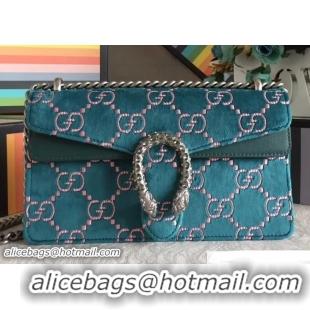 Best Product Gucci Dionysus GG Velvet Small Shoulder Bag 499623 Blue 2018