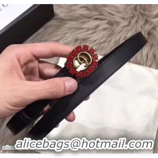 Purchase Gucci 2cm belt black with red crystals buckle 20805 2018