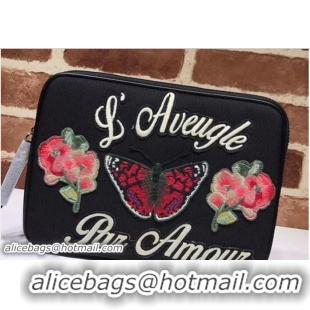 Popular Style Gucci Techno Canvas Tablet Case With Embroidery Butterfly 473883 2018