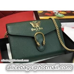 Perfect Gucci Garden Dionysus Mini Chain Wallet Bag 516920 Butterfly Dark Green 2018