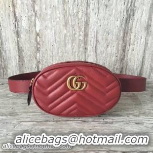 Top Sale Gucci GG Marmont Quilted Leather Bag 476434 Red