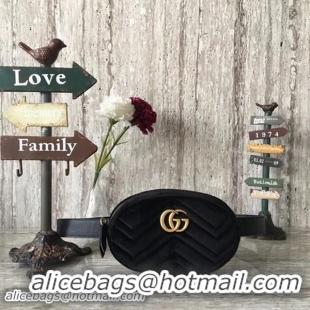 Replica Gucci GG Marmont Velvet Belt Bag 476434 Black