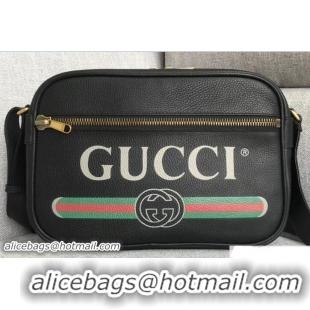 Charming Gucci Vintage Logo Print Shoulder Bag 523589 Black 2018