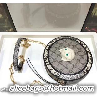 Crafted Gucci Patchwork Mini Shoulder Round Bag 499823 Resin Cat Head 2018