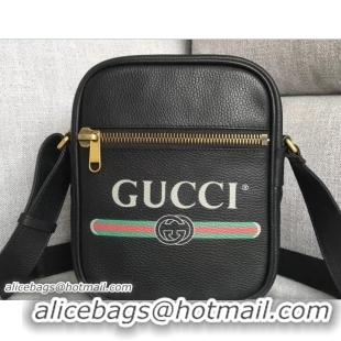 Grade Quality Gucci Vintage Logo Print Messenger Bag 523591 Black 2018