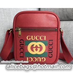 Unique Discount Gucci Vintage Logo Print Messenger Bag 523591 Red 2018