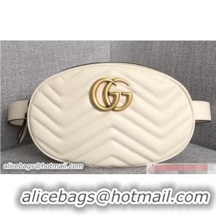 Low Cost Gucci GG Marmont Matelasse Leather Belt Bag 491294 White 2018