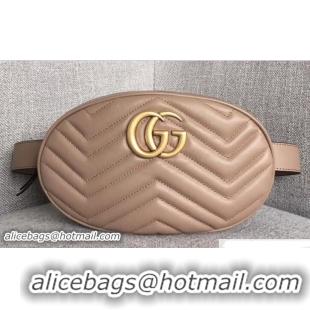 Good Looking Gucci GG Marmont Matelasse Leather Belt Bag 491294 Nude 2018