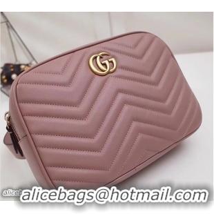 Charming Gucci GG Marmont Matelassé Chevron Leather Belt Bag 523380 Nude Pink 2018