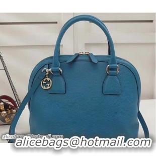 Sumptuous Gucci Dome Interlocking G Charm Convertible Medium Cross Body Bag 449662 Turquoise