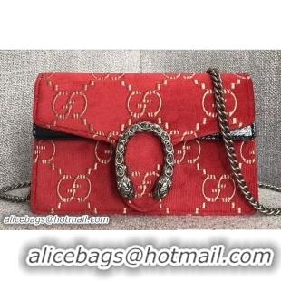 Discount Gucci Dionysus GG Velvet Super Mini Bag 476432 Red 2018