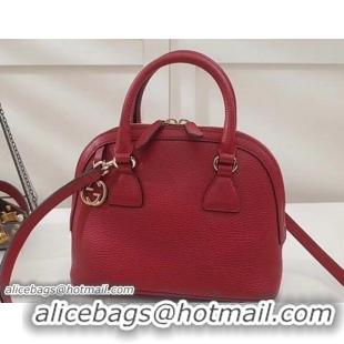 Luxury Gucci Dome Interlocking G Charm Convertible Mini Cross Body Bag 449661 Red