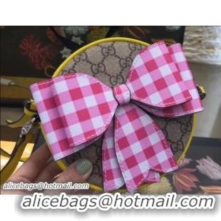 Classic Specials Gucci Children's Check Pink Bow GG Messenger Bag 478294 2018