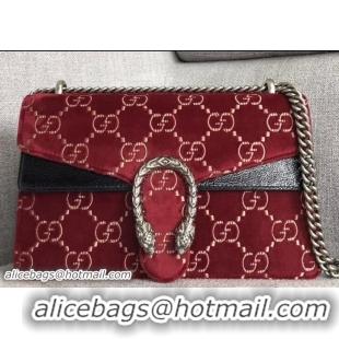 Duplicate Gucci Dionysus GG Velvet Small Shoulder Bag 400249 Red 2018