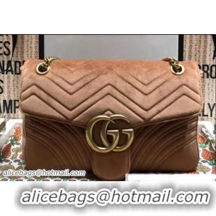 Inexpensive Gucci GG Marmont Matelassé Chevron Medium Chain Shoulder Bag 443496 Velvet Taupe 2018