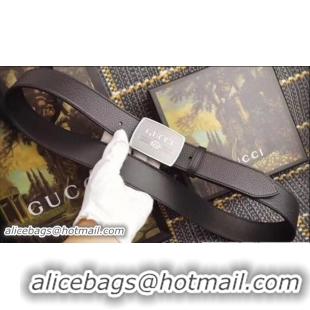 Sophisticated Gucci Width 3.8cm Leather Belt Black with Vintage Logo Metal Buckle 519826