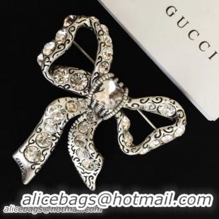 Good Quality Gucci Bow Brooch in Metal 538051 Silver 2018