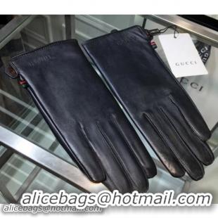 Good Product Gucci Smooth Lambskin Gloves Black 102002 2018