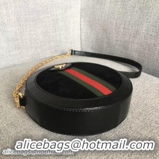 Unique Style Gucci Suede Ophidia Mini Round Shoulder Bag 550618 Black 2018