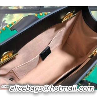 Duplicate Gucci GG Guccissima Leather Shoulder Bag 498156 Black