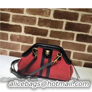 Sophisticated Gucci RE(BELLE) Suede Small Shoulder Bag 524620 Red