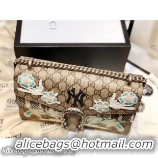 Purchase Gucci Dionysus Small Shoulder Bag with NY Yankees™ Patch 400249 Beige 2018