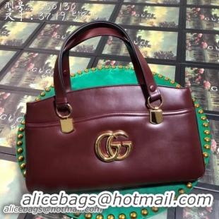 Best Grade Gucci Arli Large Top Handle Bag 550130 Burgundy 2018