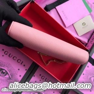 Classic Hot Gucci Padlock Calfskin Continental Chain Wallet 453506 Pink