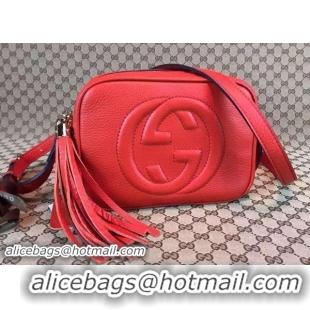 Women Classic Gucci Soho Calfskin Leather Disco Bag 308364 Red