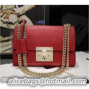 Feminine Gucci Padlock Leather Shoulder Bags 409487 Red