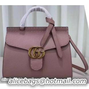 Duplicate Gucci GG Marmont Leather Top Handle Bag 421890 Light Pink