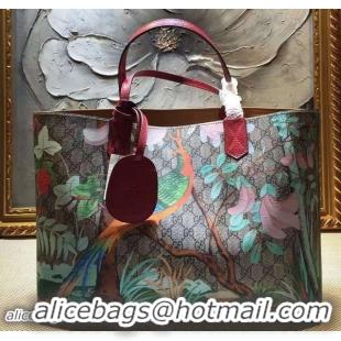 Perfect Gucci Tian GG Supreme Tote Bag 412096 Burgundy