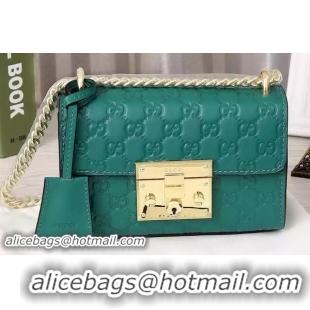 Cheapest Gucci Padlock Gucci Signature Shoulder Bag 409487 Green