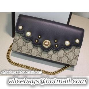 Best Quality Gucci GG Supreme mini Chain Bag 431478 Black