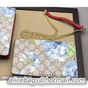 Low Price Gucci Blue Blooms Mini Chain Bag 410082 Red 2016