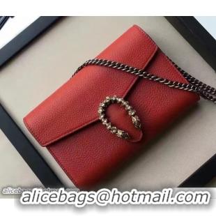 Sumptuous Gucci Dionysus Leather Mini Chain Wallet Bag 401231 Red